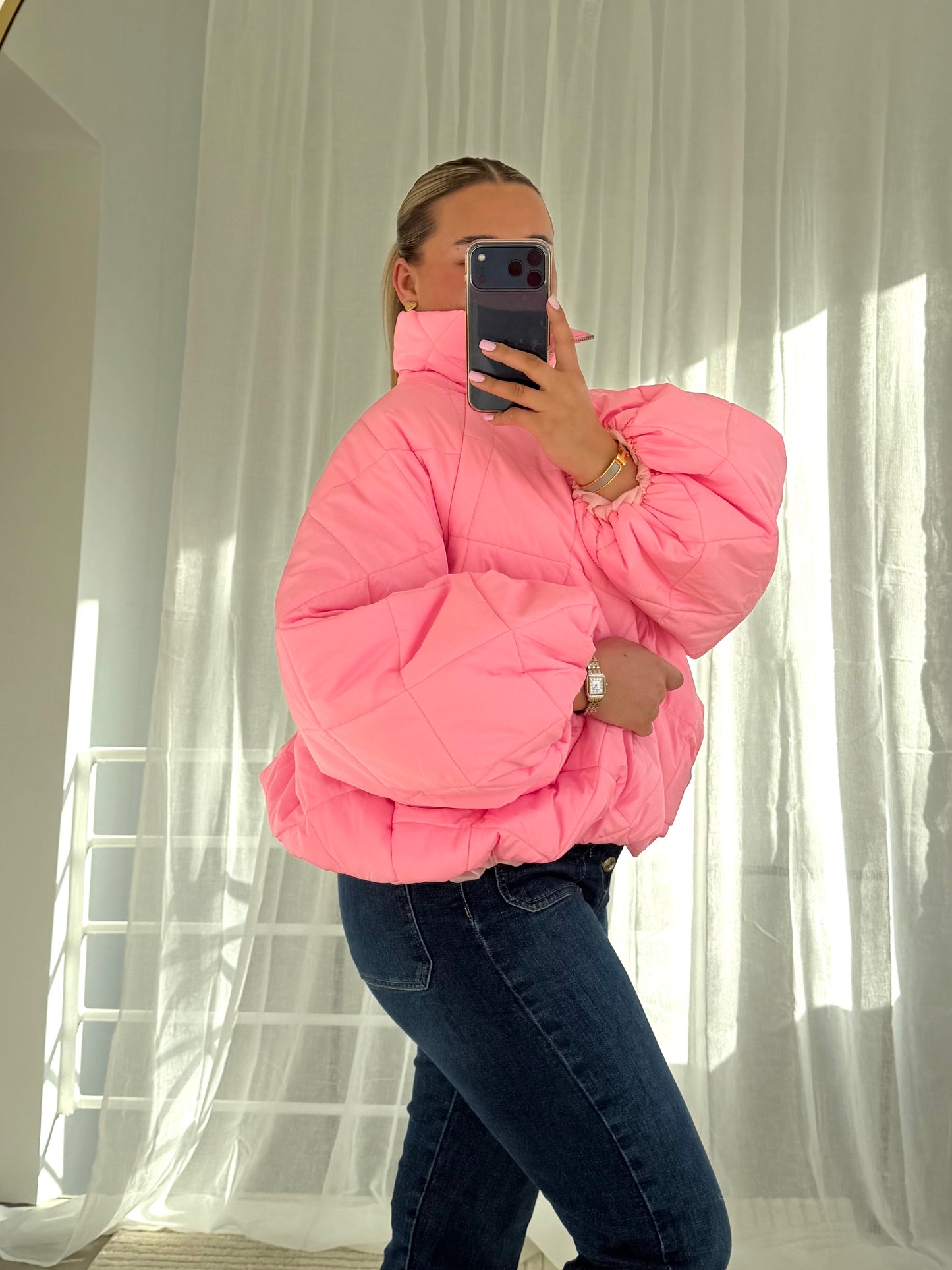 Pufferjacke in Rosa
