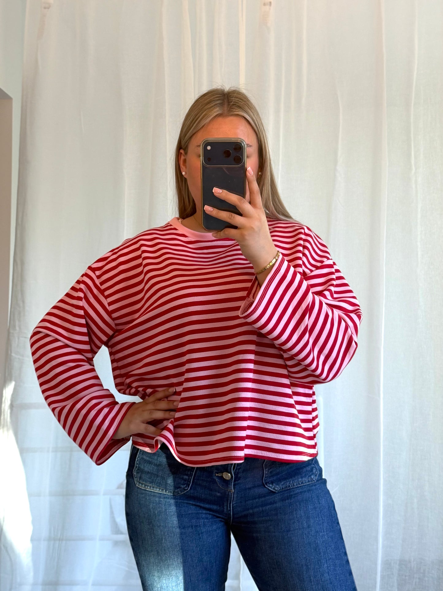 Streifi Shirt rot rosa