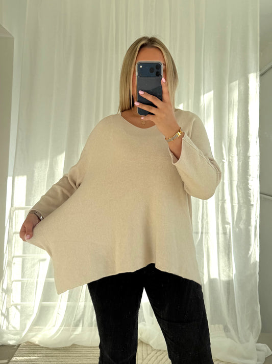 Mimi Pullover in Langarm Beige