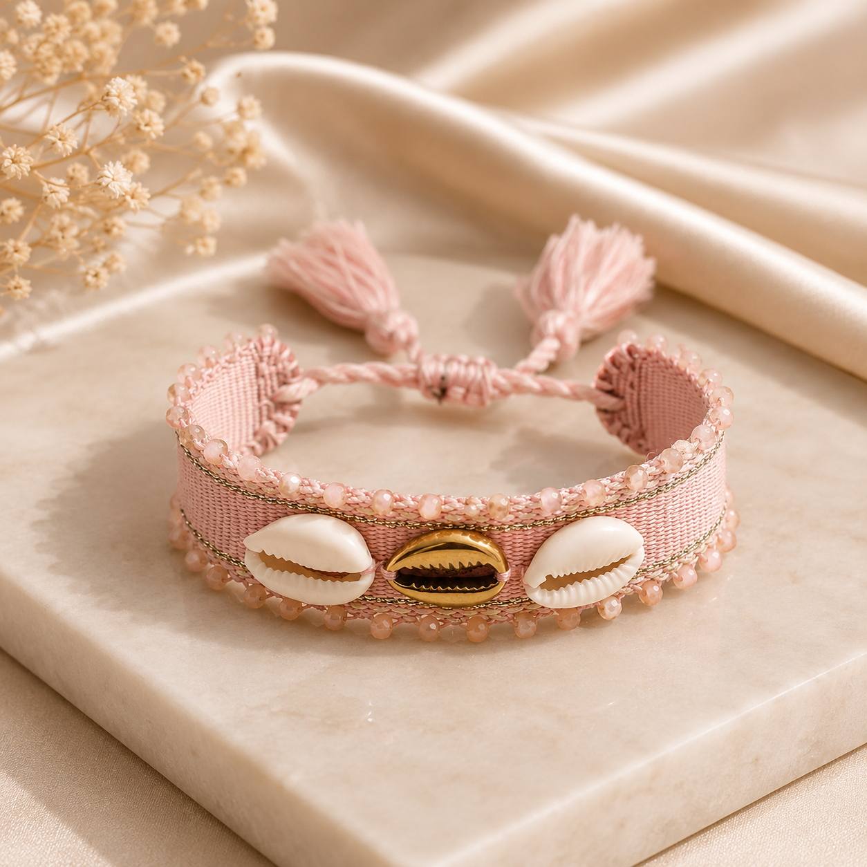 Muschel Armband in Rosa