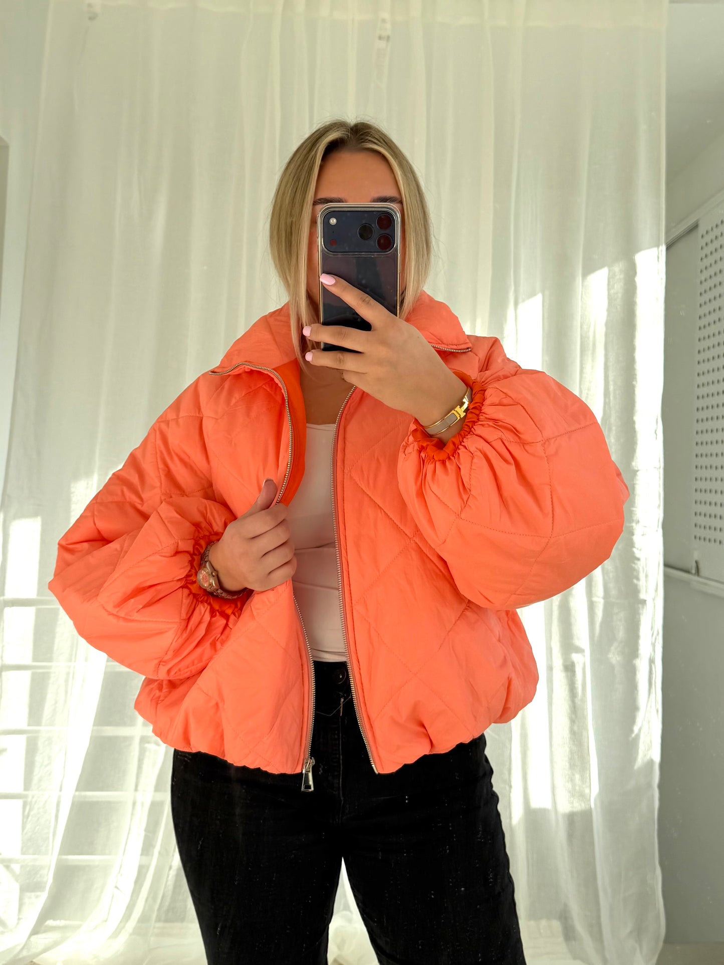 Pufferjacke in Orange