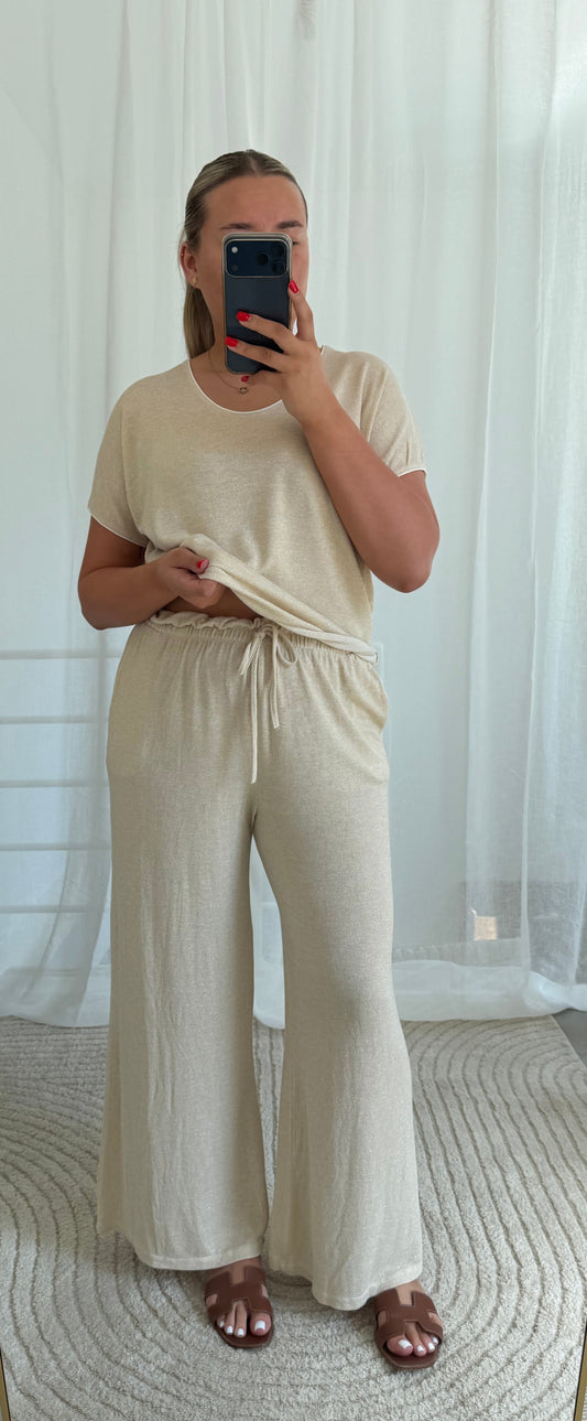 Glitzi Hose in Creme / Gold