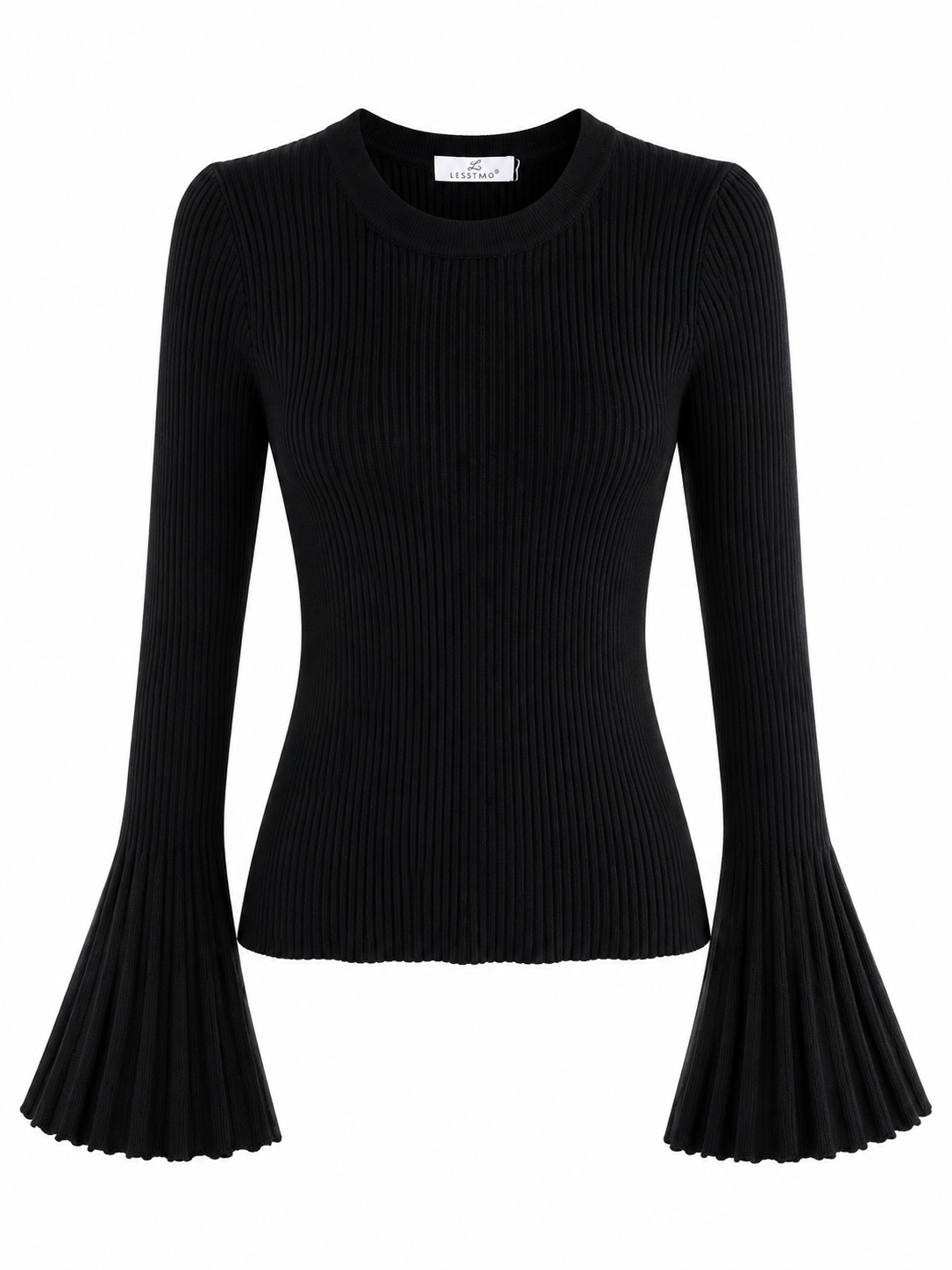 Rippstrick-Pullover mit Trompetenärmeln Rosalie