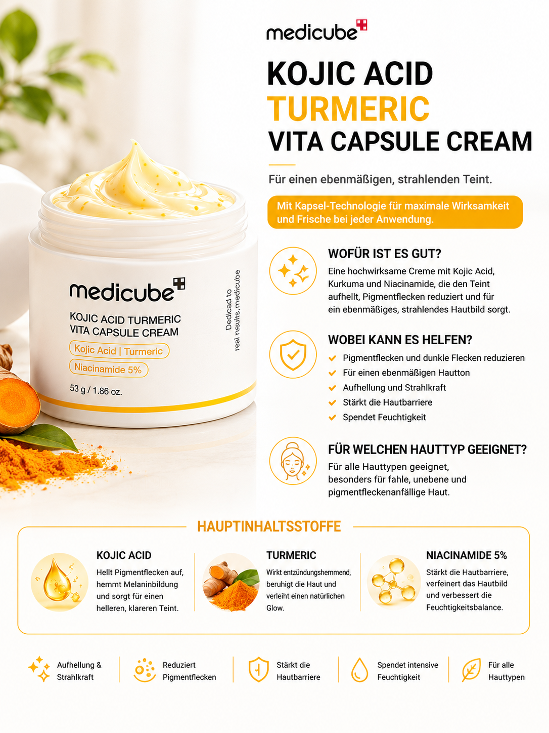 Medicube KOJIC ACID TURMERIC VITA CAPSULE CREAM