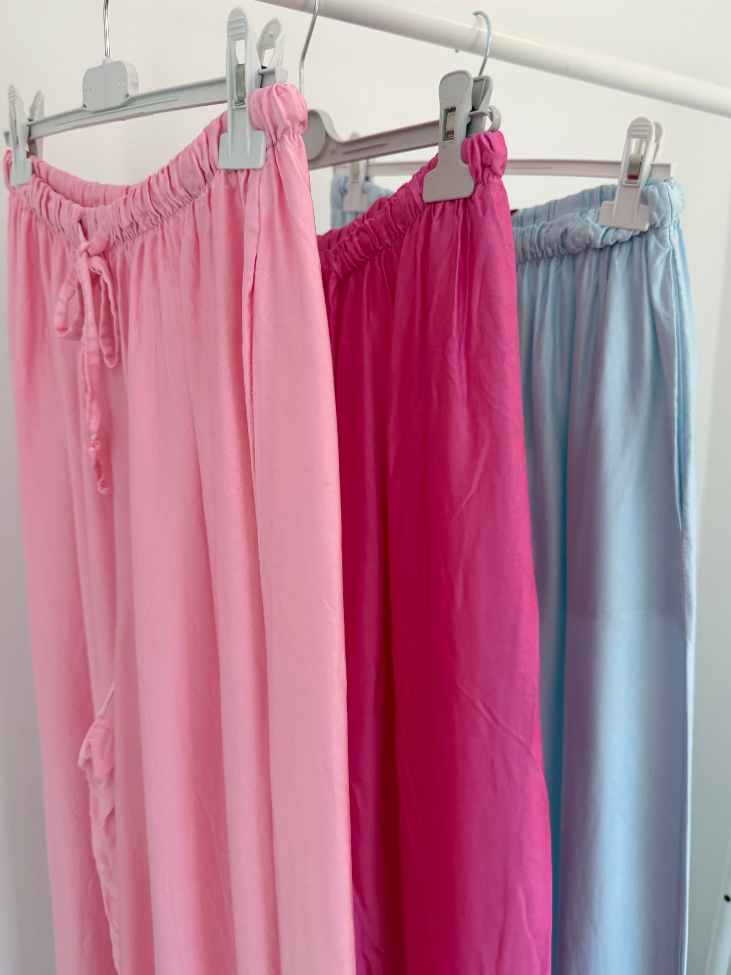 Seide Wide Leg Hose - versch. Farben