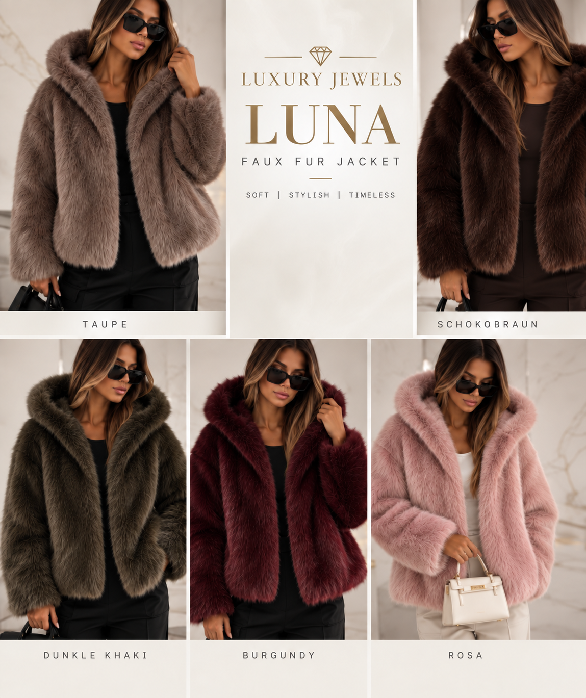 Luna Faux Fur Jacket - versch. Farben