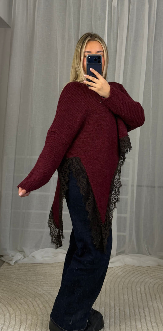 Oberteil Mira mit Brauner Spitze