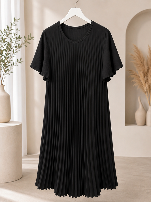 Plissee Kleid in Schwarz