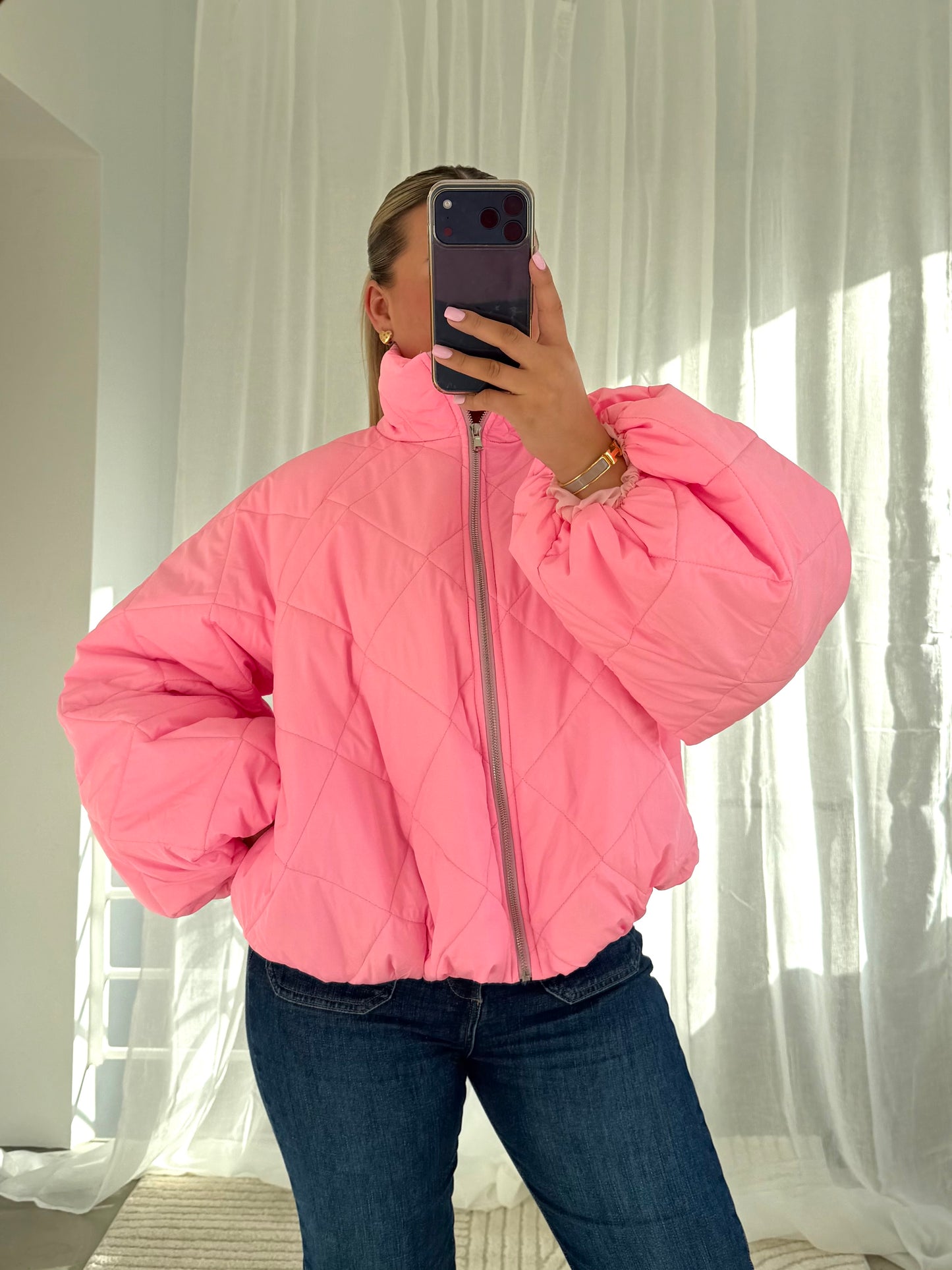Pufferjacke in Rosa