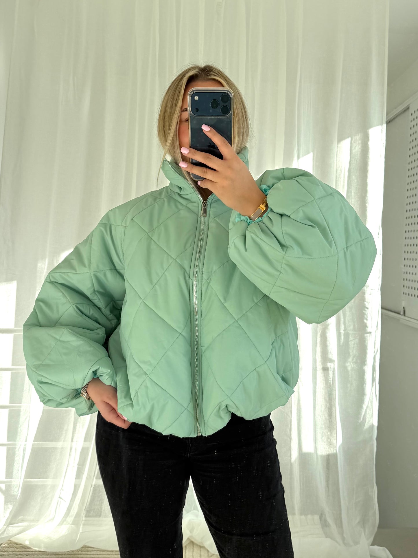Pufferjacke in Mint