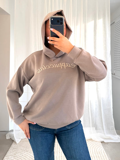 Cappuccino Butterstoff Hoodie in Taupe