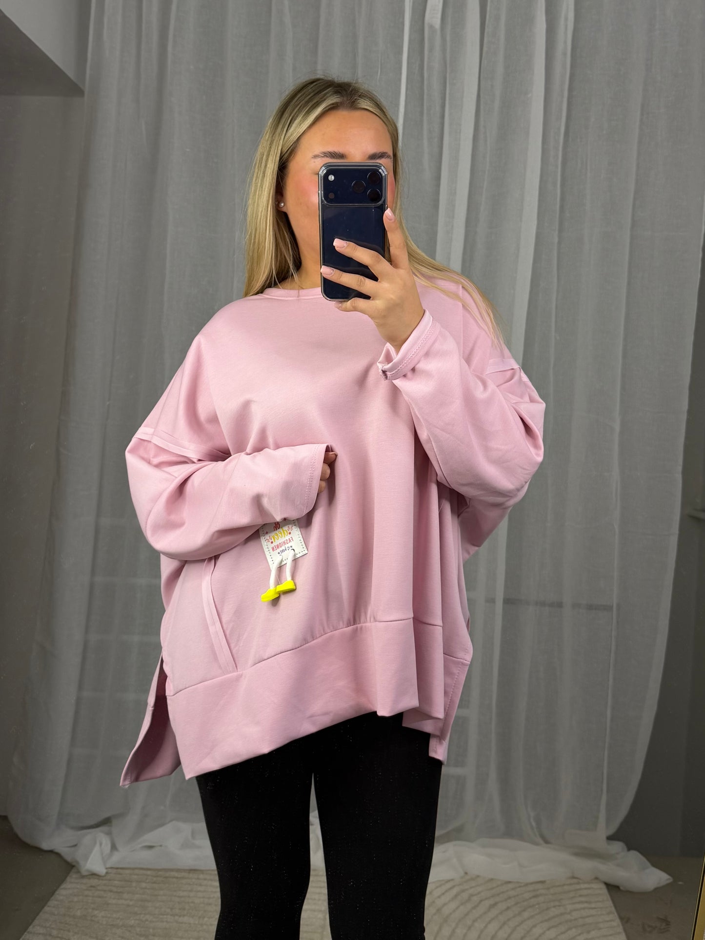 Butterstoff Pullover Oversized in Rosa