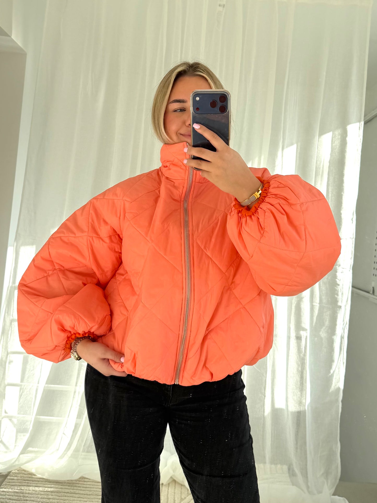 Pufferjacke in Orange