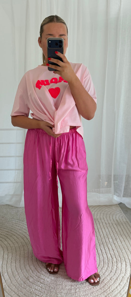 Satin Wide Leg Hose - versch. Farben