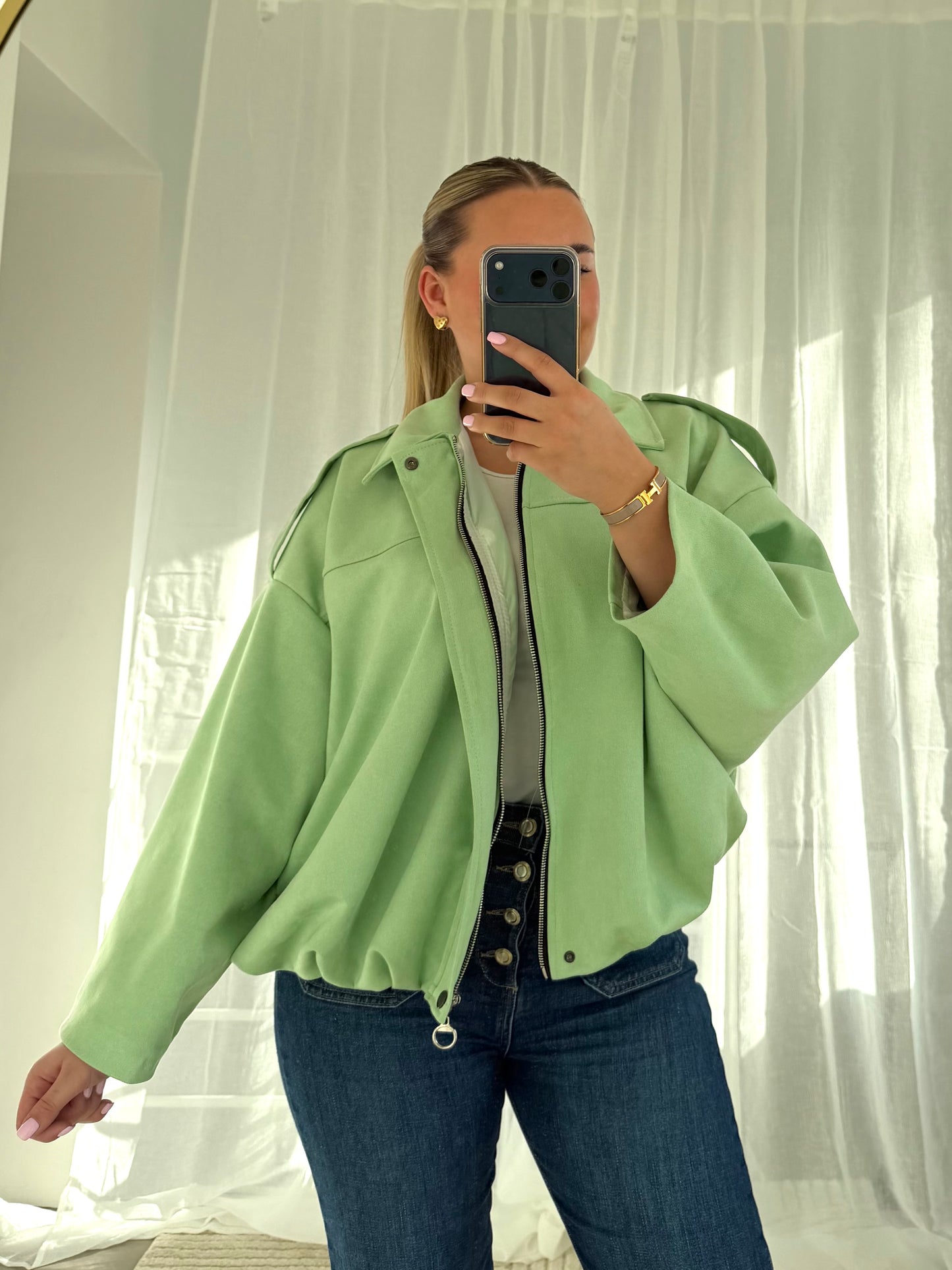 Wildleder Jacke in Mint