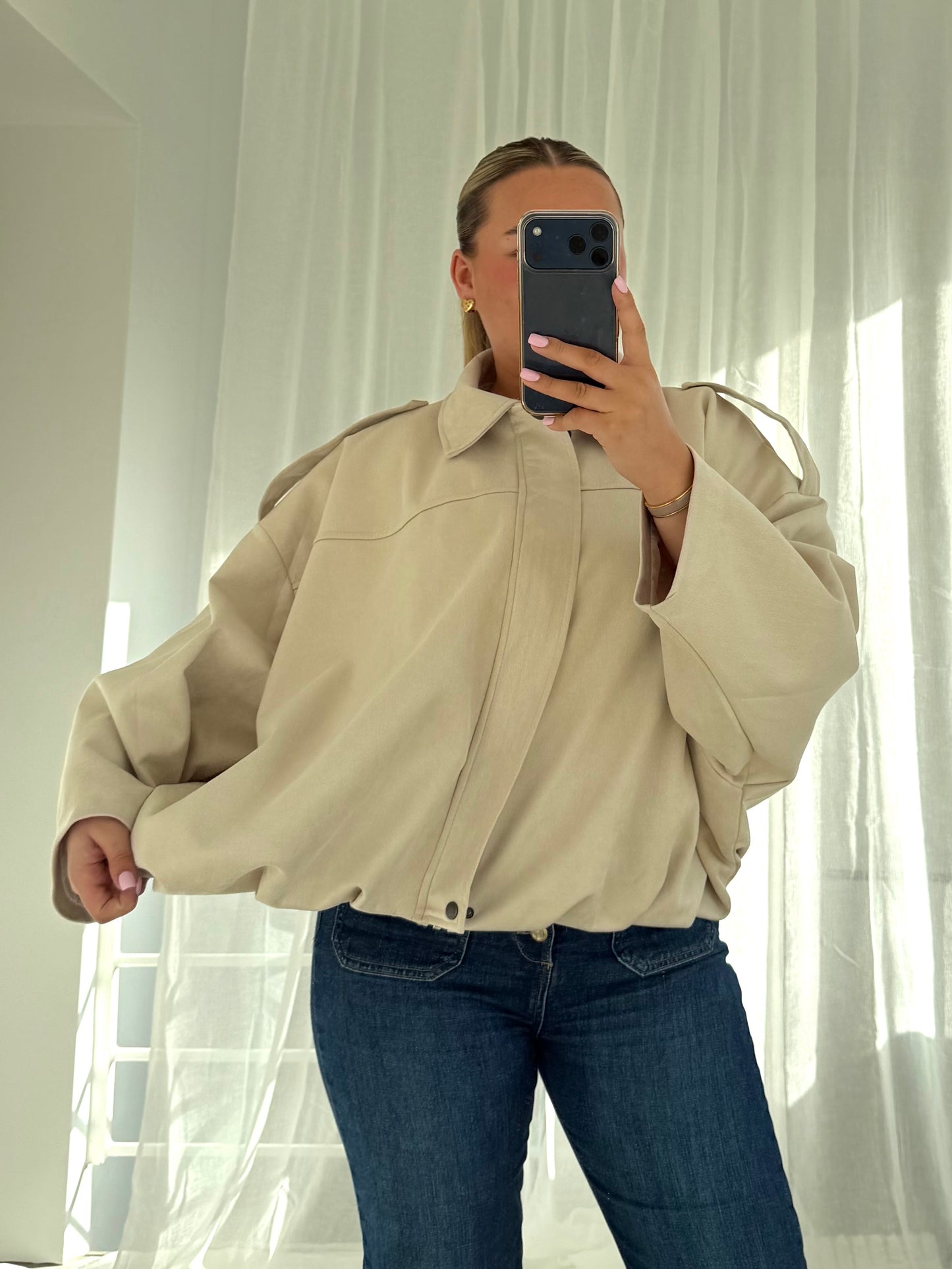 Wildleder Jacke in Beige