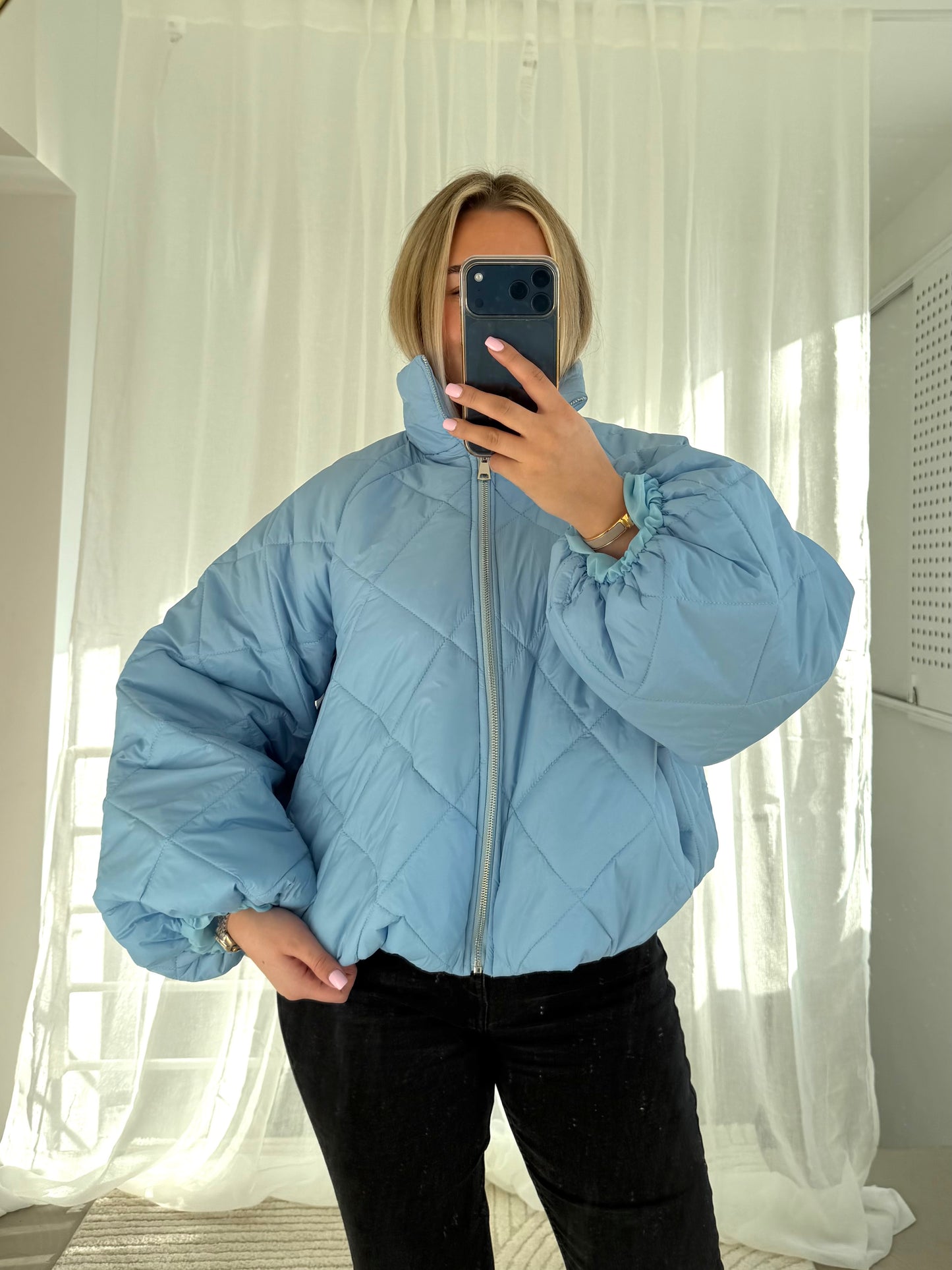 Pufferjacke in Blau