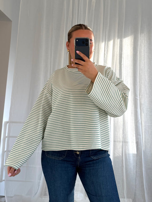 Langarm Oberteil in Creme Grün