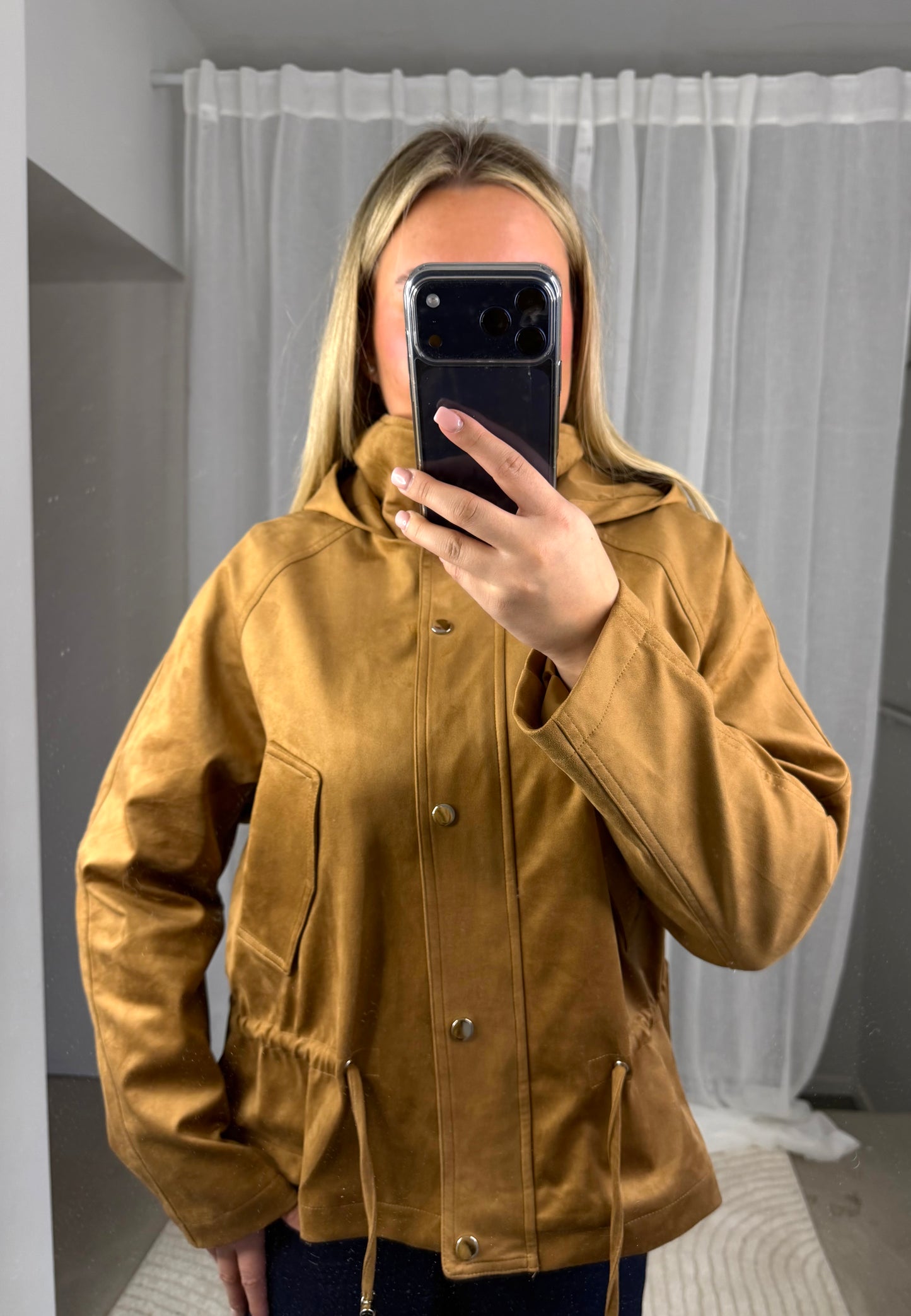 Wildleder Jacke in Camel