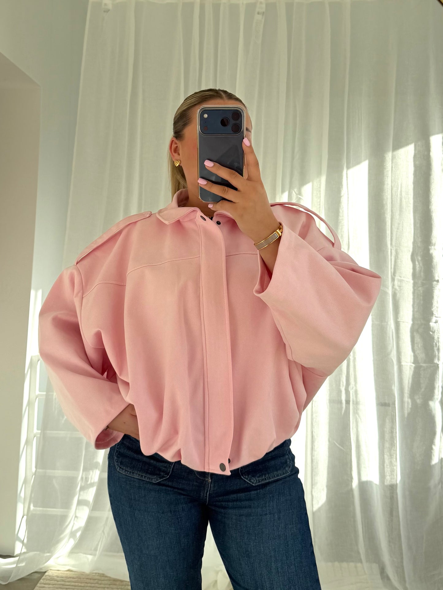 Wildleder Jacke in Rosa