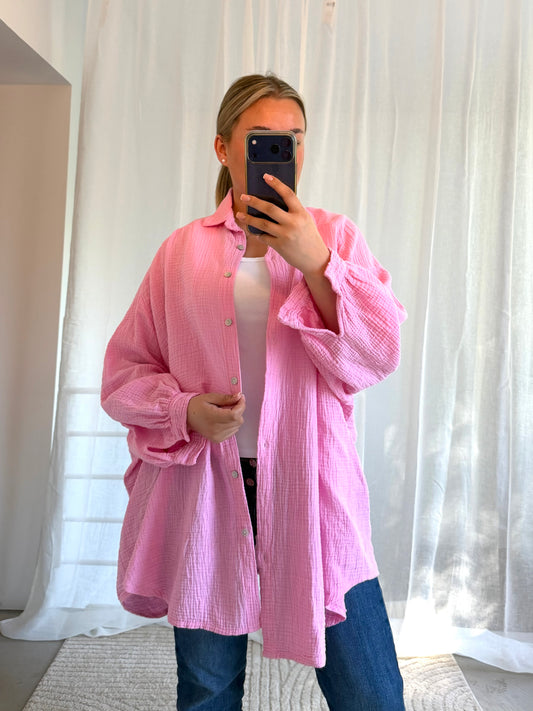 Oversize Musselin Hemd - versch. Farben