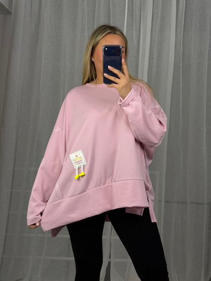 Butterstoff Pullover Oversized in Rosa