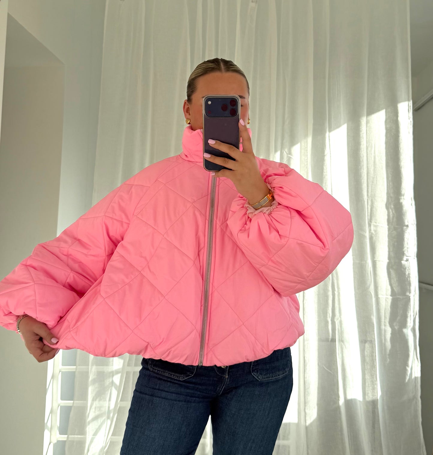 Pufferjacke in Rosa