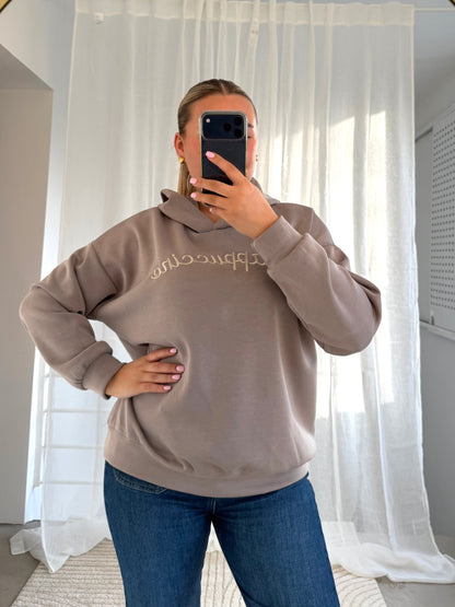 Cappuccino Butterstoff Hoodie in Taupe