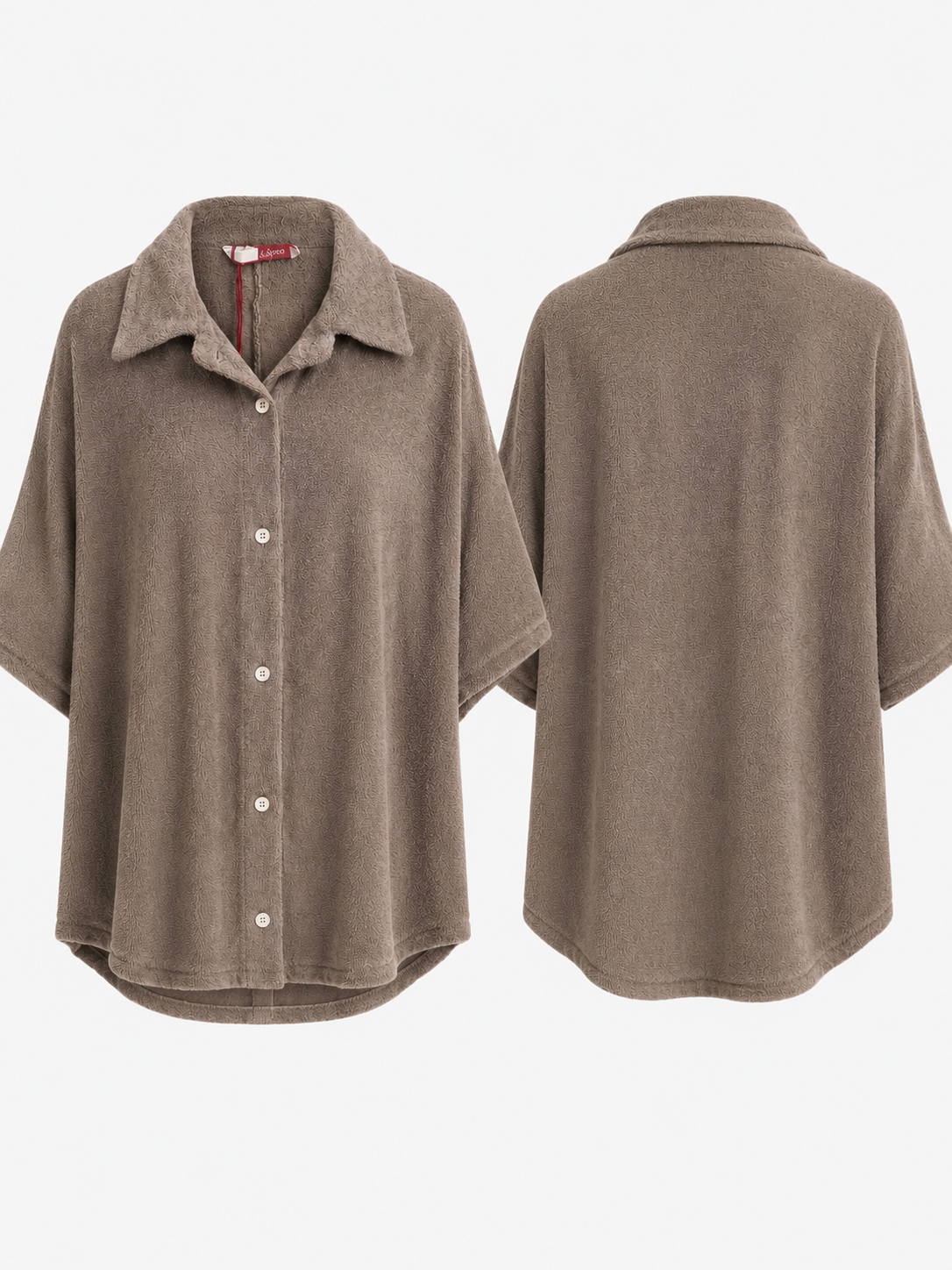 Frottee Bluse Mila Taupe