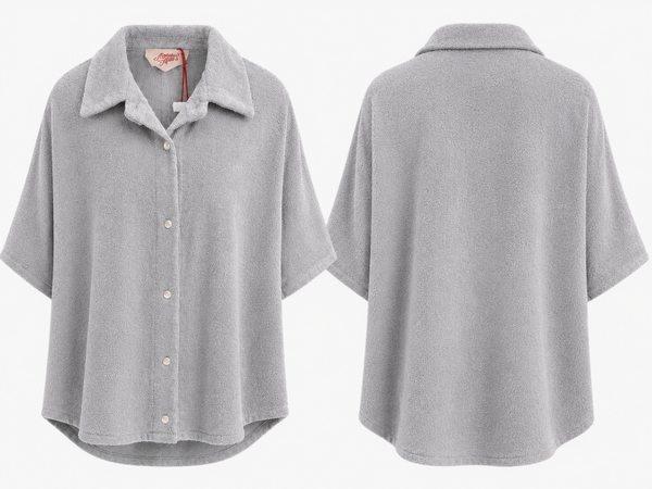 Frottee Bluse Mila Grau