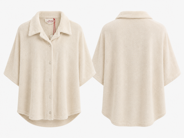 Frottee Bluse Mila beige
