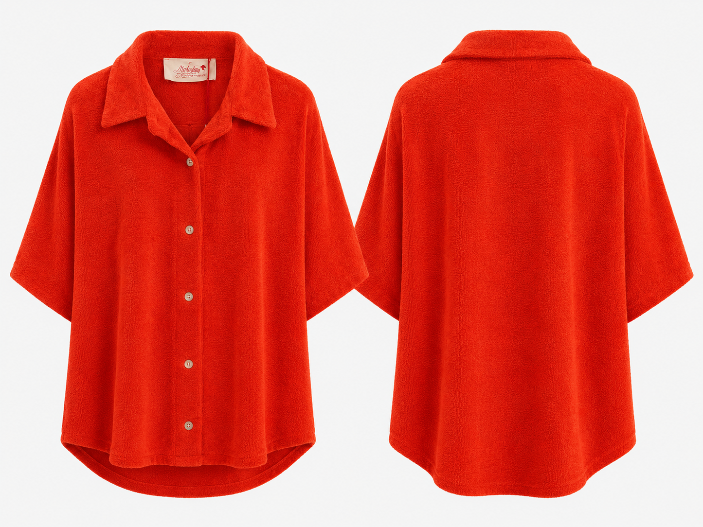 Frottee Bluse Mila in Orange