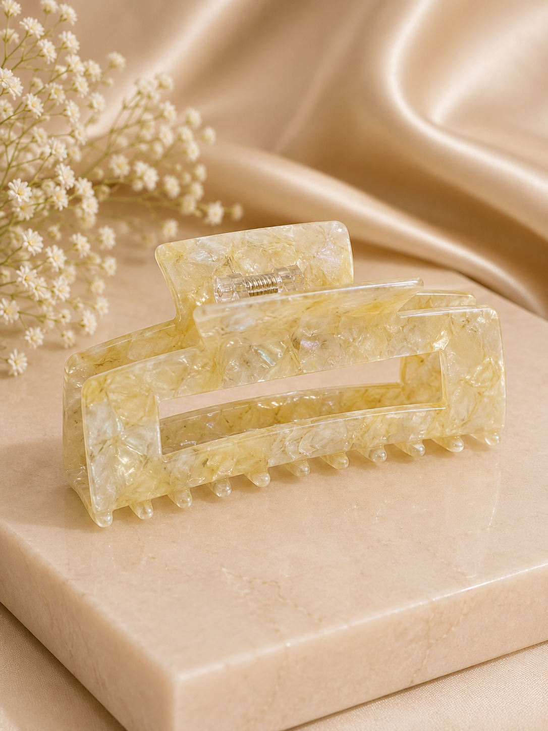 Haarklammer Prearl gelb