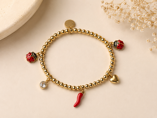 Marienkäfer-Armband Gold
