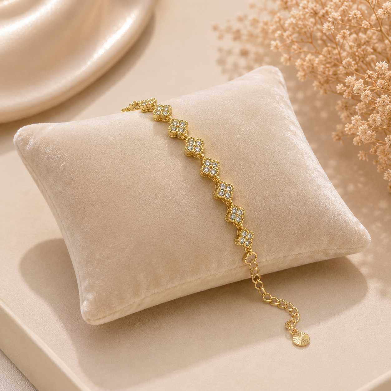 Crystal Blossom Armband Weiss