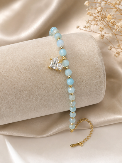 Sky Crystal Heart Armband