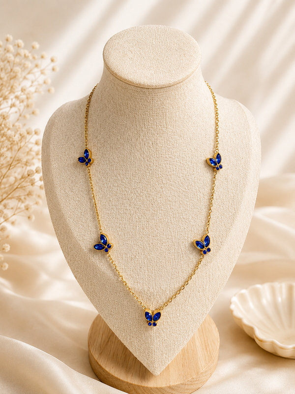 Royal Blue Butterfly Kette